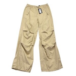 NEW Converse Parachute Cargo Pants Womens Small Tan Khaki Wide Leg Utility NWT